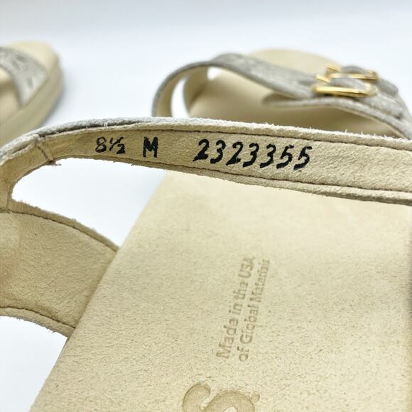 SAS Womens Duo Adjustable Comfort Sandal US 8.5 M EU 39 Gold Leather NWOB - Picture 12 of 12